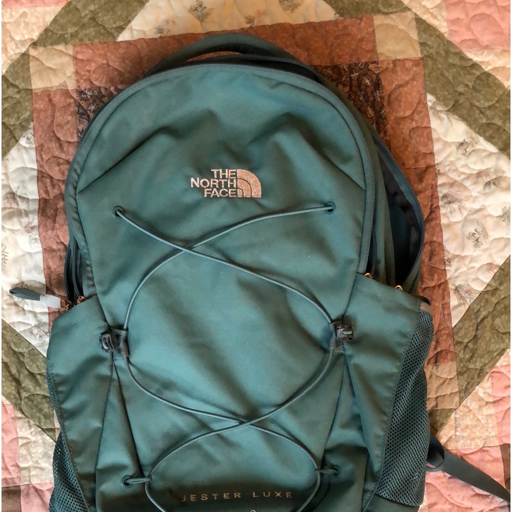 The North face, dark teal backpack